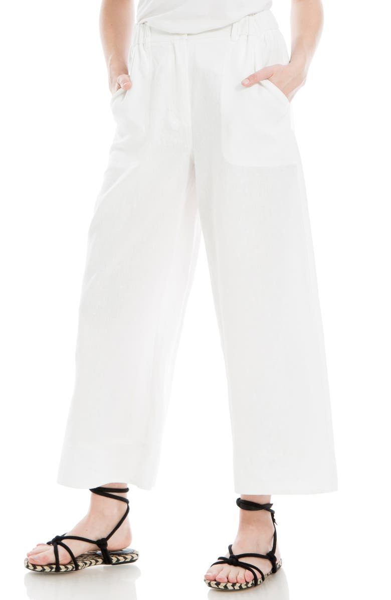 MAX STUDIO Wide Leg Linen Blend Crop Pants, Alternate, color,