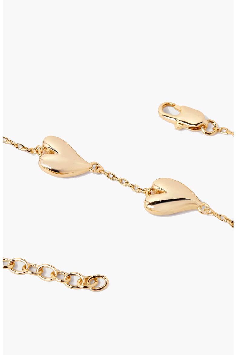 Love Heart Mini Chain Bracelet in Gold, Alternate, color, Gold