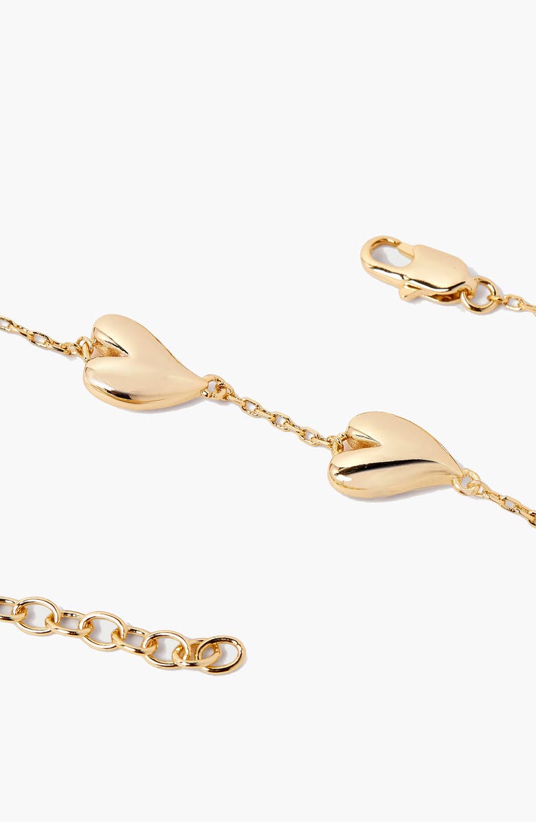 YOJ Love Heart Mini Chain Bracelet in Gold, Alternate, color, Gold