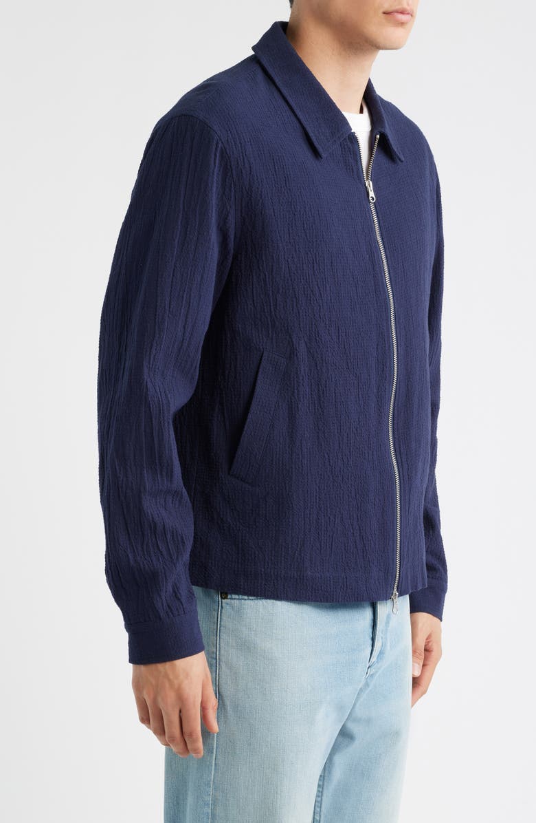 Wax London Eldon Cotton Seersucker Jacket, Alternate, color, Navy