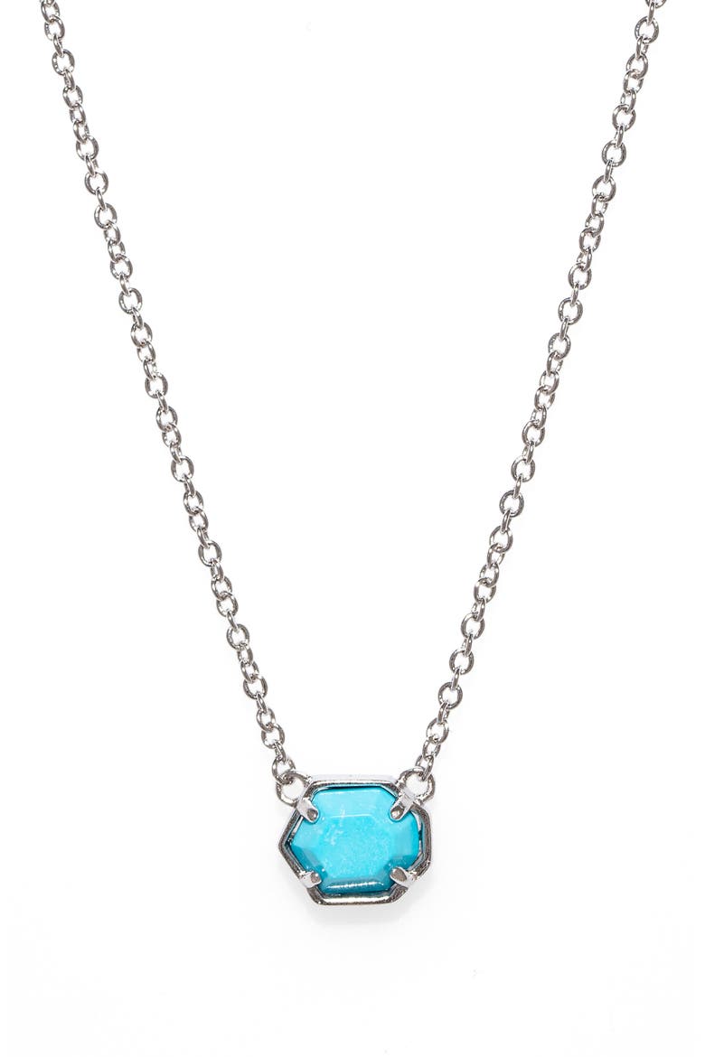 'Mabel' Necklace, Main, color, SILVER/ TURQ