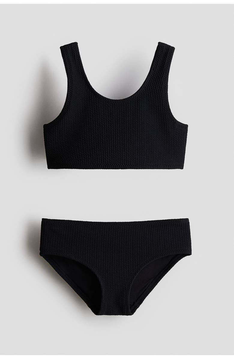 H&M Textured Bikini, Main, color, Black