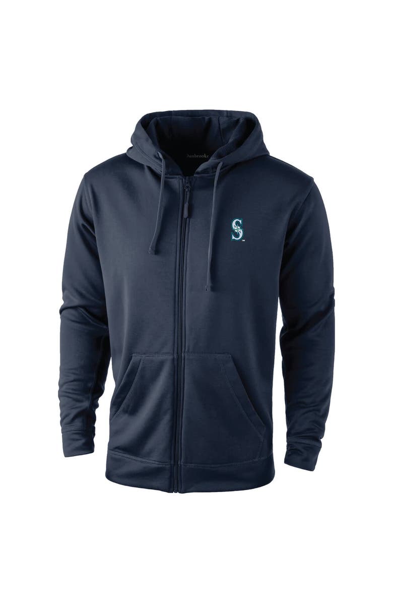 DUNBROOKE Men
s Dunbrooke Navy Seattle Mariners Trophy Full-Zip Hoodie, Alternate, color, Navy