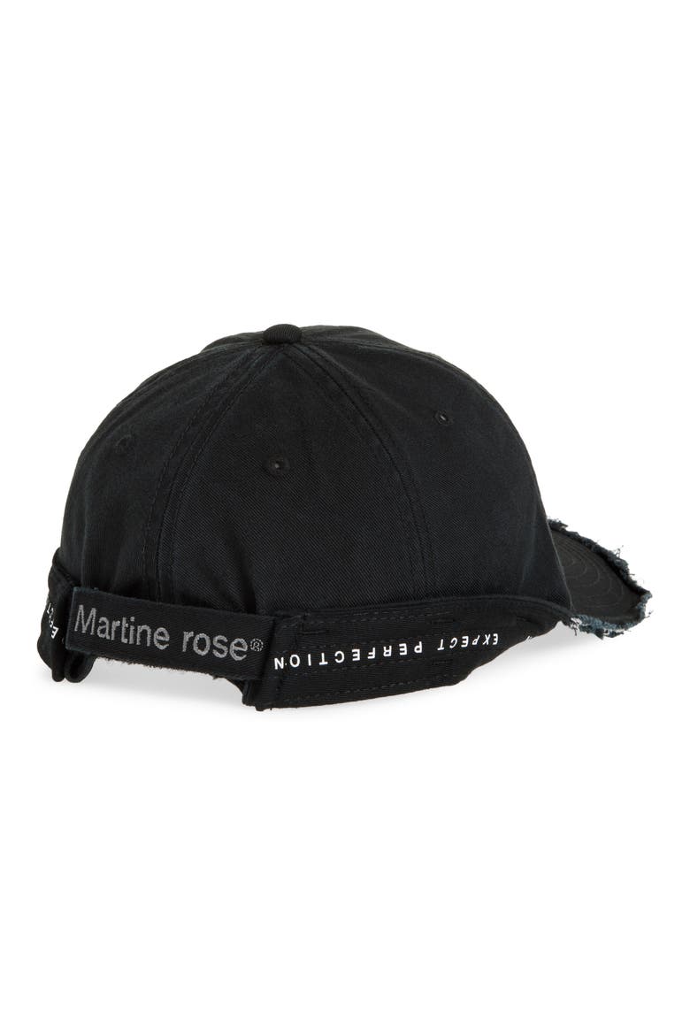 Roll Back Distressed Embroidered Adjustable Baseball Cap, Alternate, color, BLACK