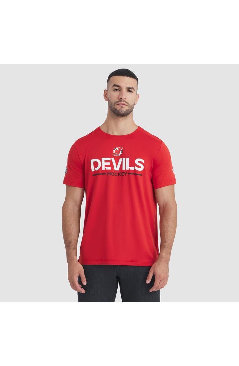 FANATICS Men's Fanatics Red New Jersey Devils Authentic Pro Rink Tech T-Shirt, Main, color, Red