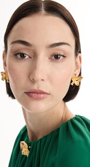 Oscar de la Renta Small Cyclamen Stud Earrings