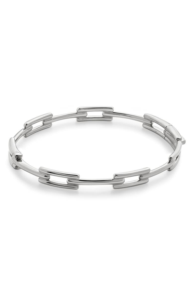 Monica Vinader Signature Link Bangle Bracelet, Main, color, Sterling Silver