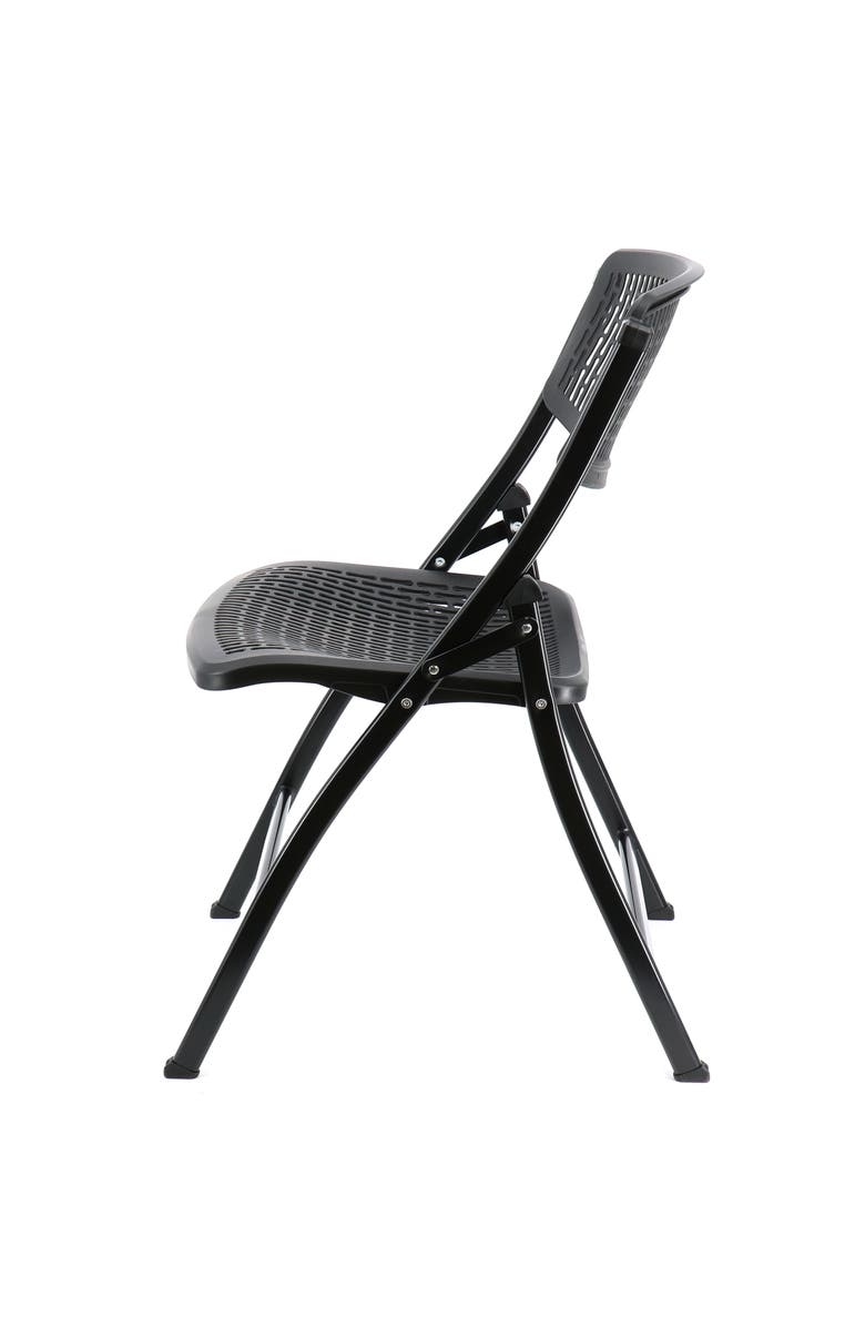 Elama 4 Piece Plastic Mesh Folding Chair, Alternate, color, Black