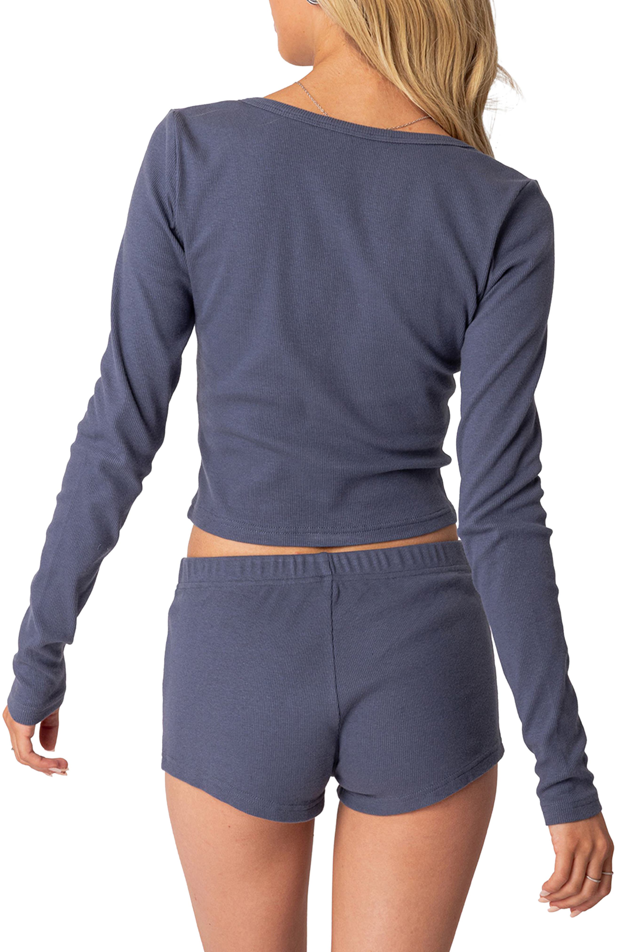 Rebekah Rib Crop Long Sleeve Top - image 2