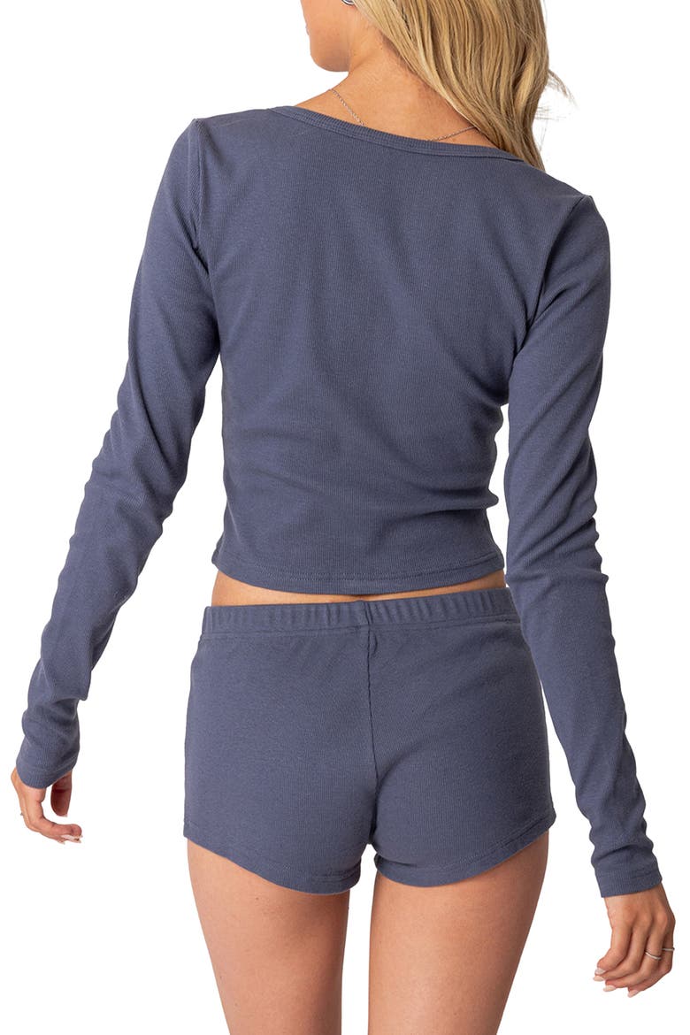 Rebekah Rib Crop Long Sleeve Top, Alternate, color, BLUE