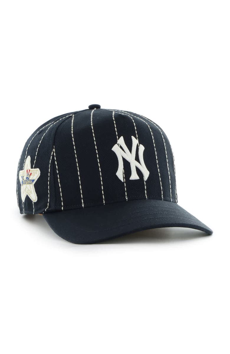 '47 Men's '47 x Rawlings Navy New York Yankees Pinstripe Hitch Adjustable Hat, Main, color, Navy