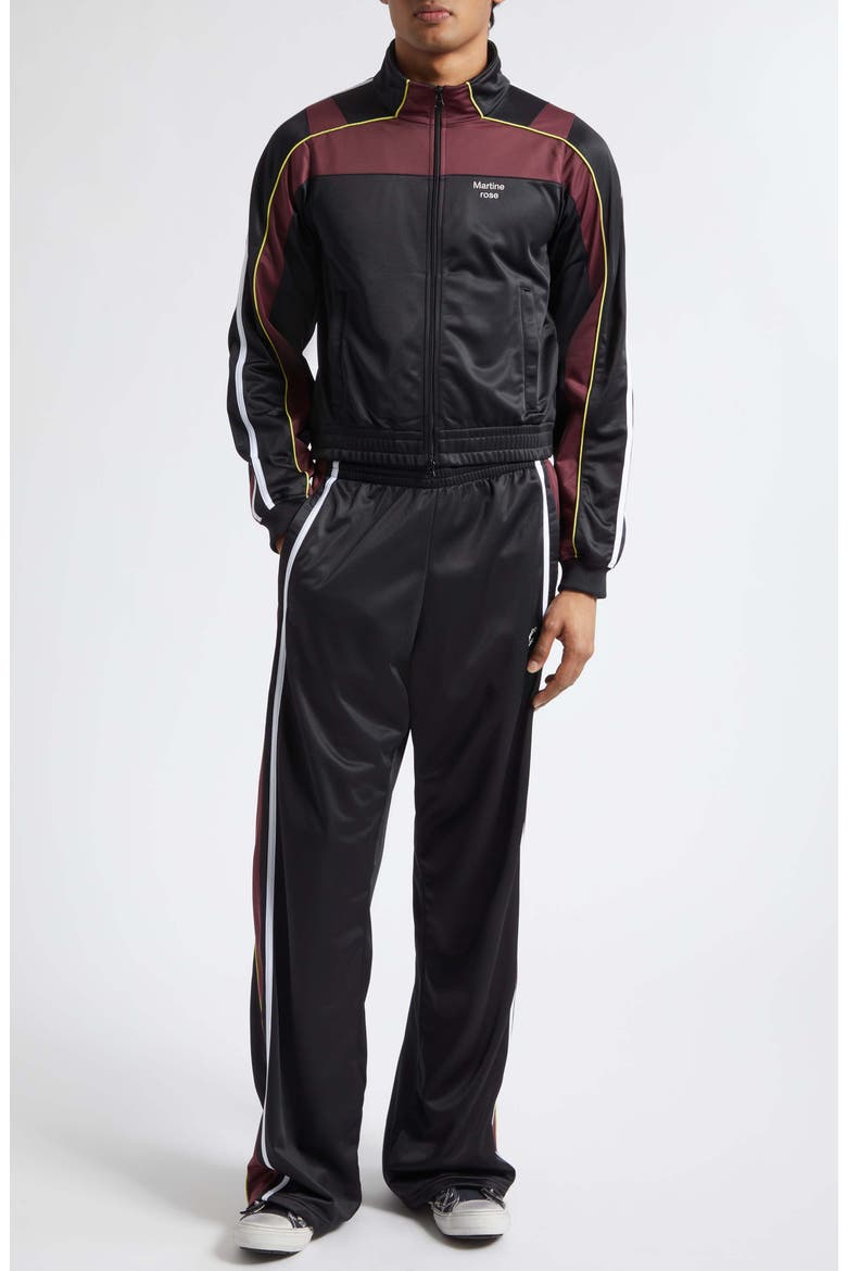 Shrunken Track Jacket, Alternate, color, BLACK BURGUNDY