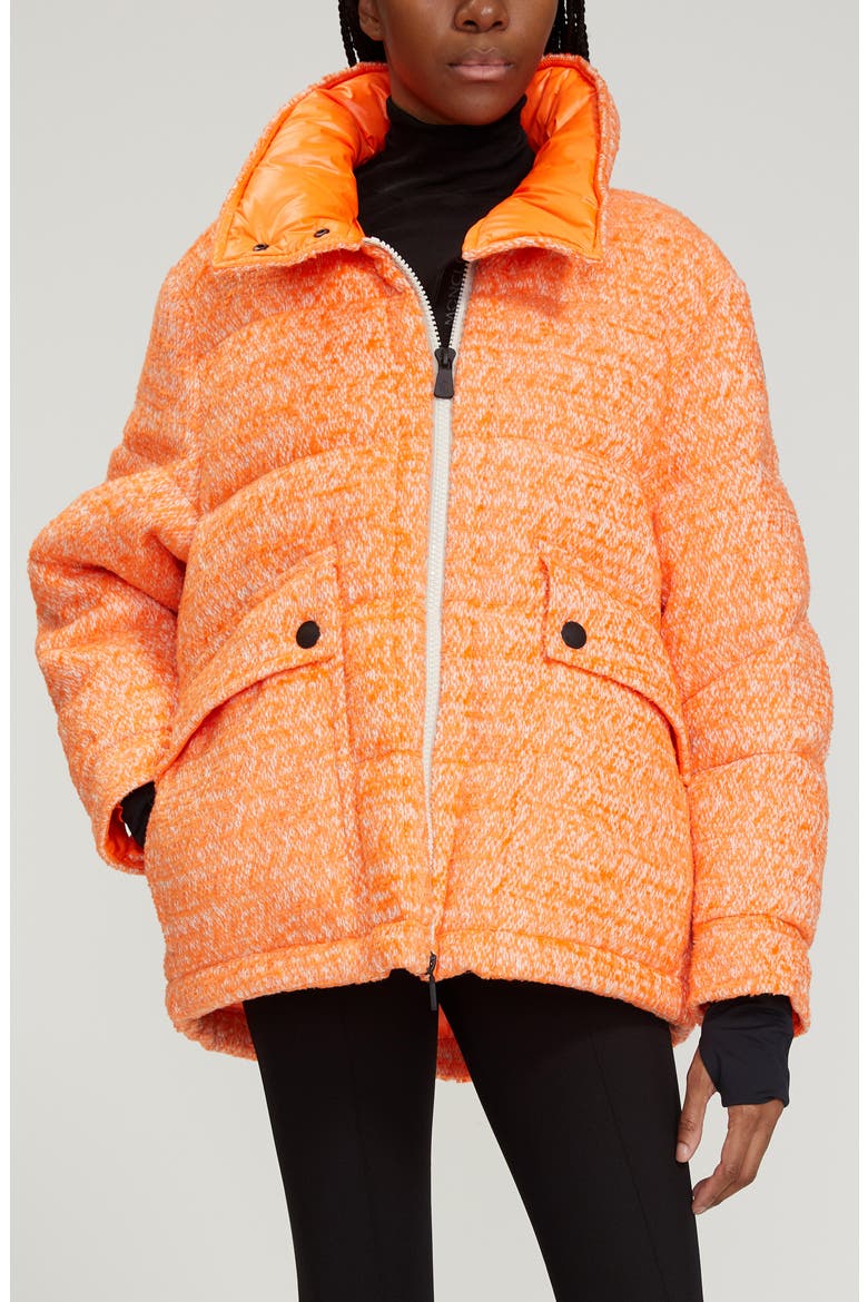 Anteines Tweed Down Jacket, Alternate, color, ORANGE MULTI