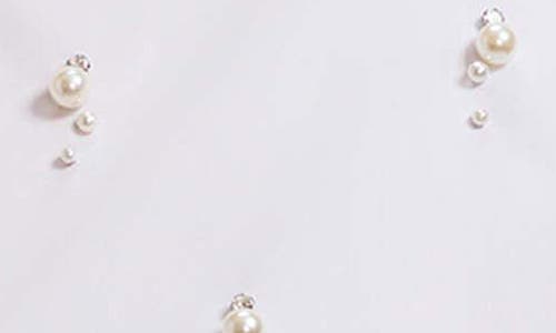 Foxcroft Marina Faux Pearl Embellished Button-up Shirt In White