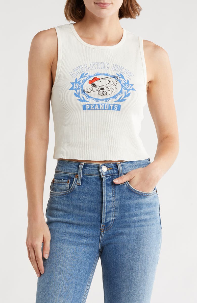 Hi Res Peanuts Athletic Dept Cotton Graphic Tank Top, Main, color,