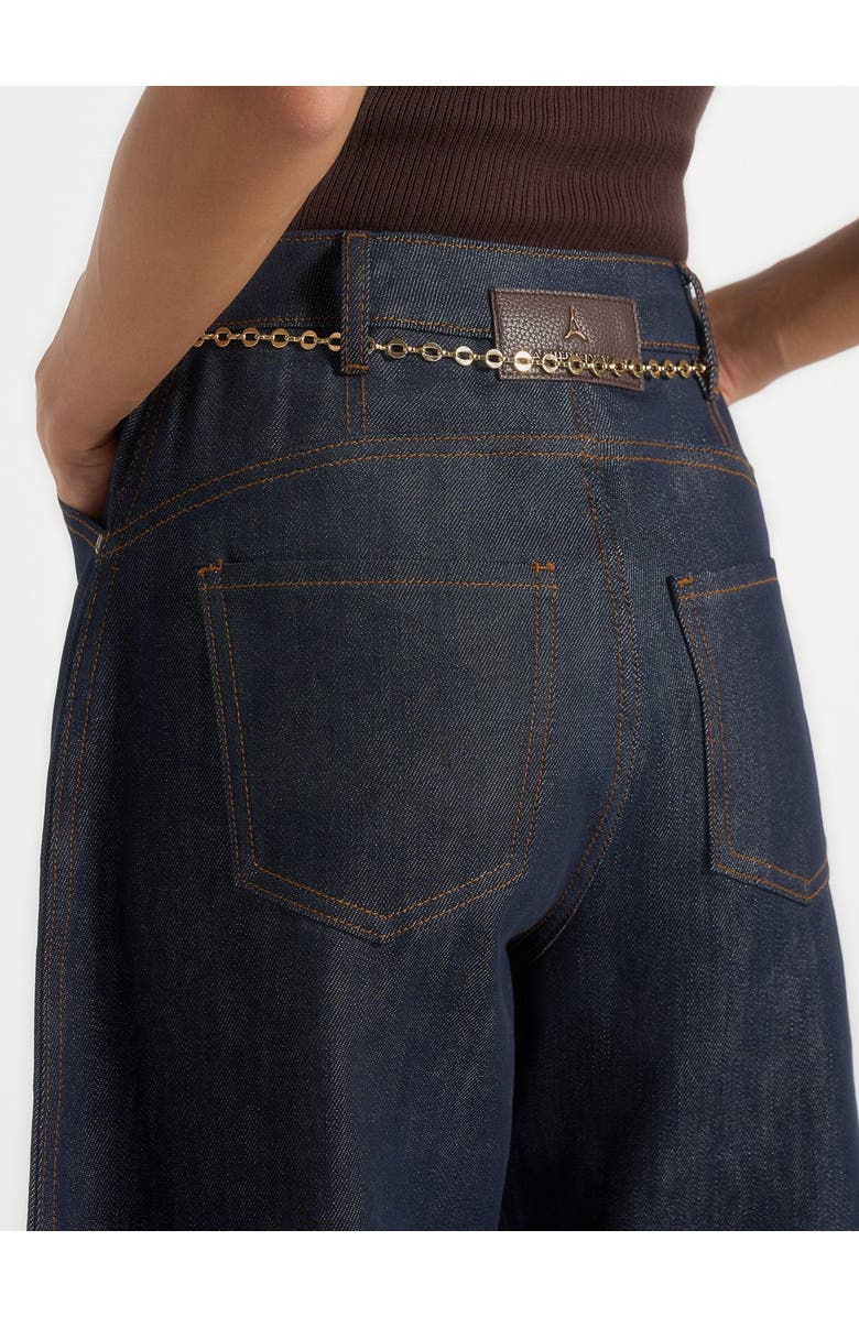 Manière De Voir Enora Hourglass Jean With Chain, Alternate, color, Indigo