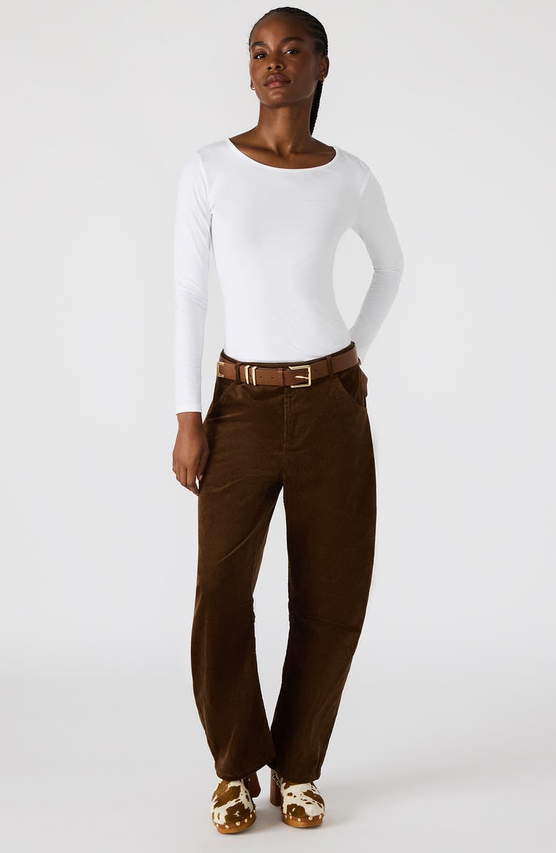 Steve Madden Hart Straight Leg Corduroy Pants, Alternate, color, Demitasse