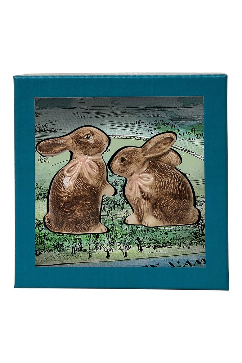 Clever Creatures Bunny Salt & Pepper Shakers Set, Alternate, color, WALNUT