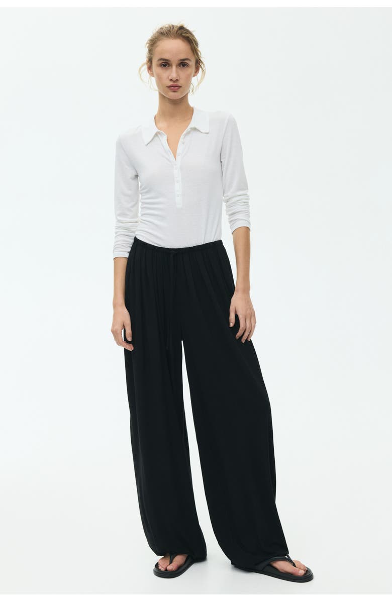 H&M Balloon Drawstring Trousers, Alternate, color, Black
