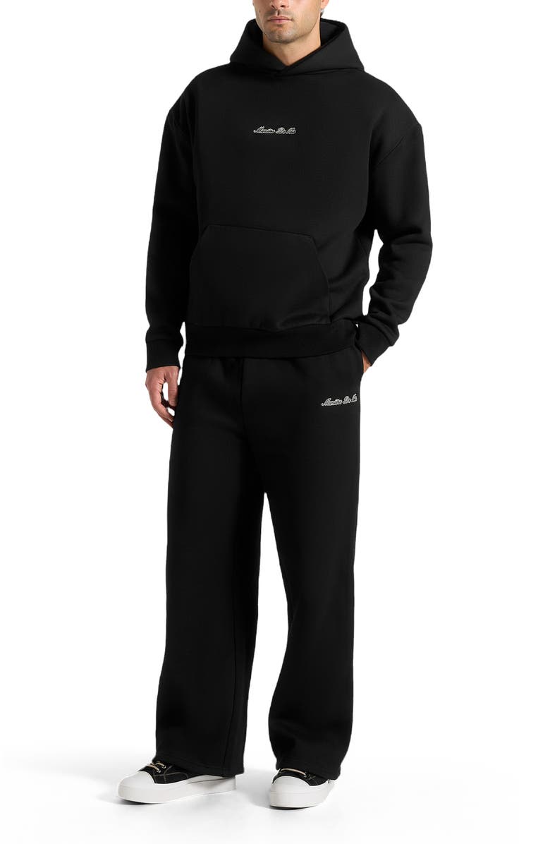 Manière De Voir Unisex Signature Relaxed Fit Hoodie, Alternate, color, Black