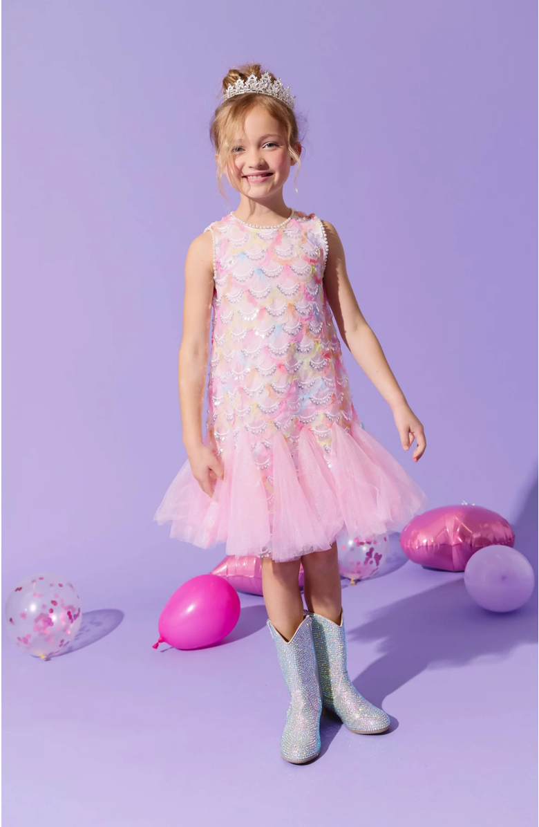 Lola + The Boys Mermaid Magic Tutu Dress, Alternate, color, Pink