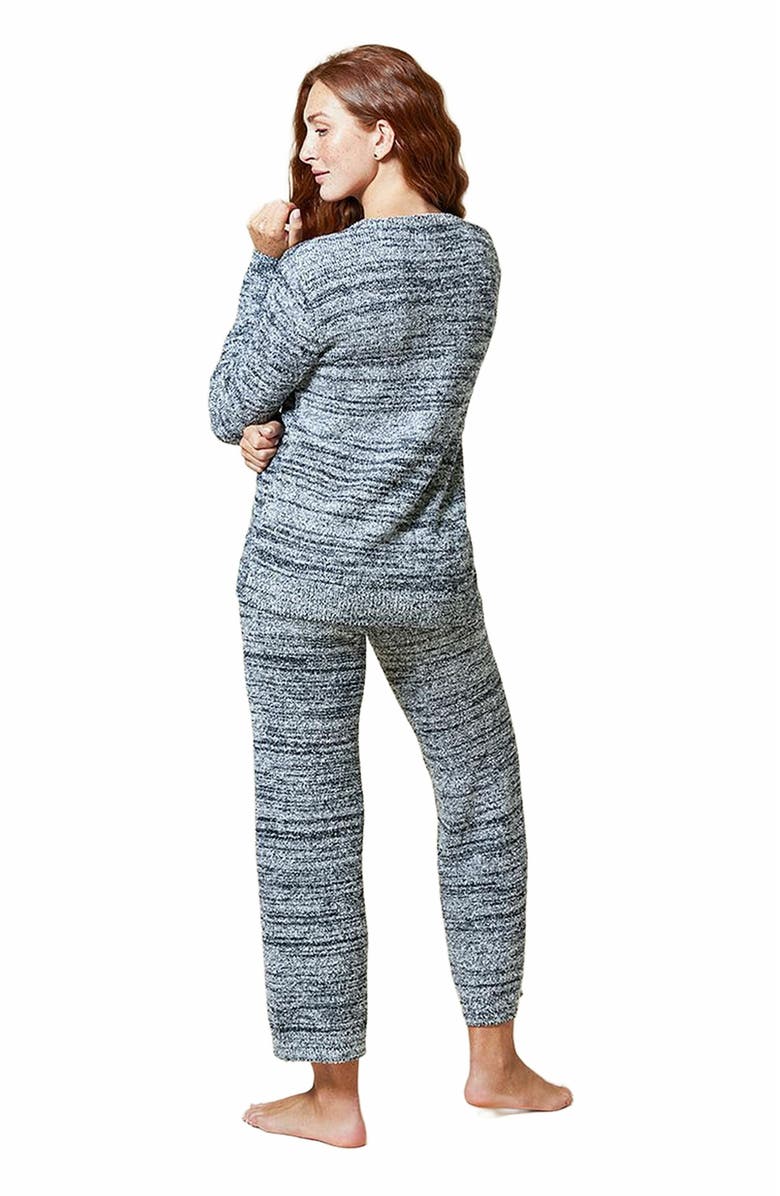 Softies Heather Marshmallow Crew Neck Lounge Set, Alternate, color, Heather Black