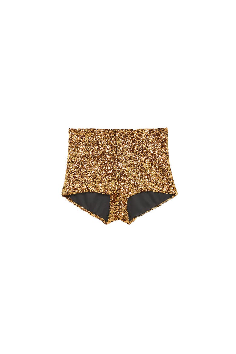 Sequined Shorts, Alternate, color, Gold