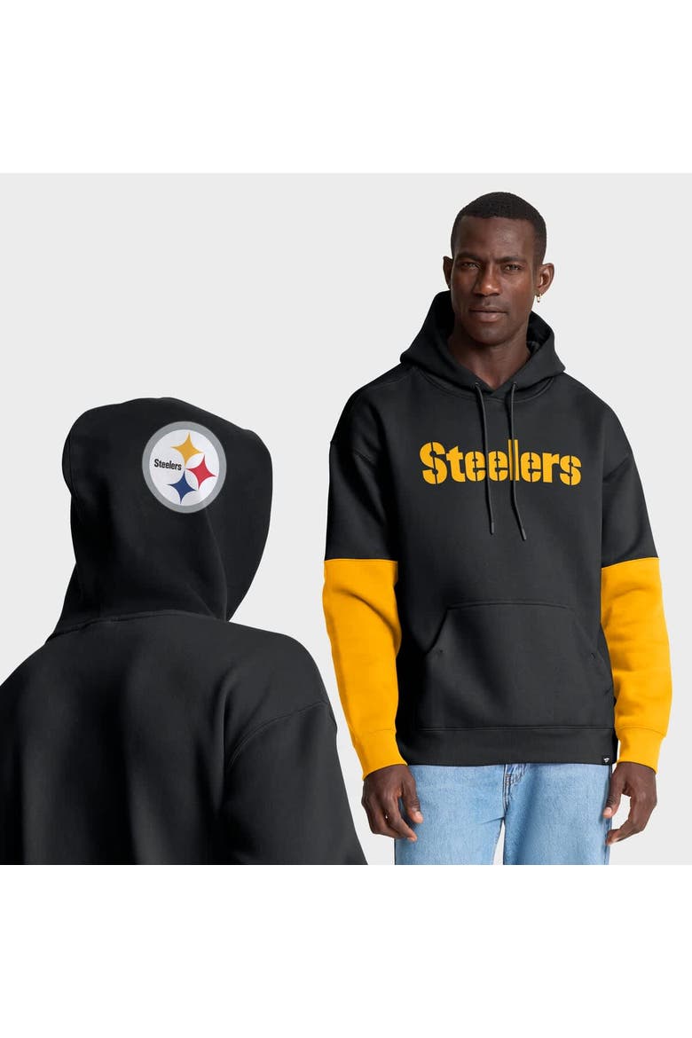 Men's Fanatics Black Pittsburgh Steelers Helmet Pullover Hoodie, Main, color, Black