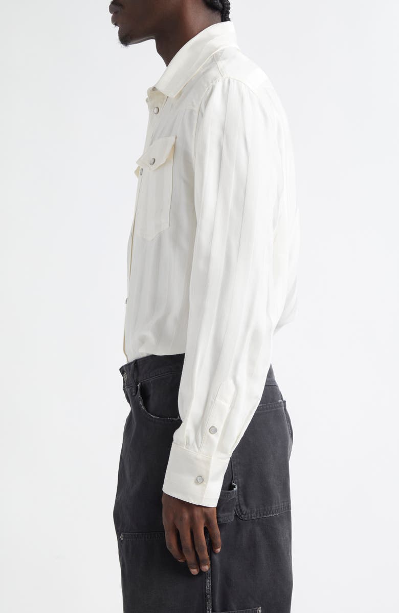 Golden Goose Vertical Stripe Oversize Pearl Snap Shirt, Alternate, color, 