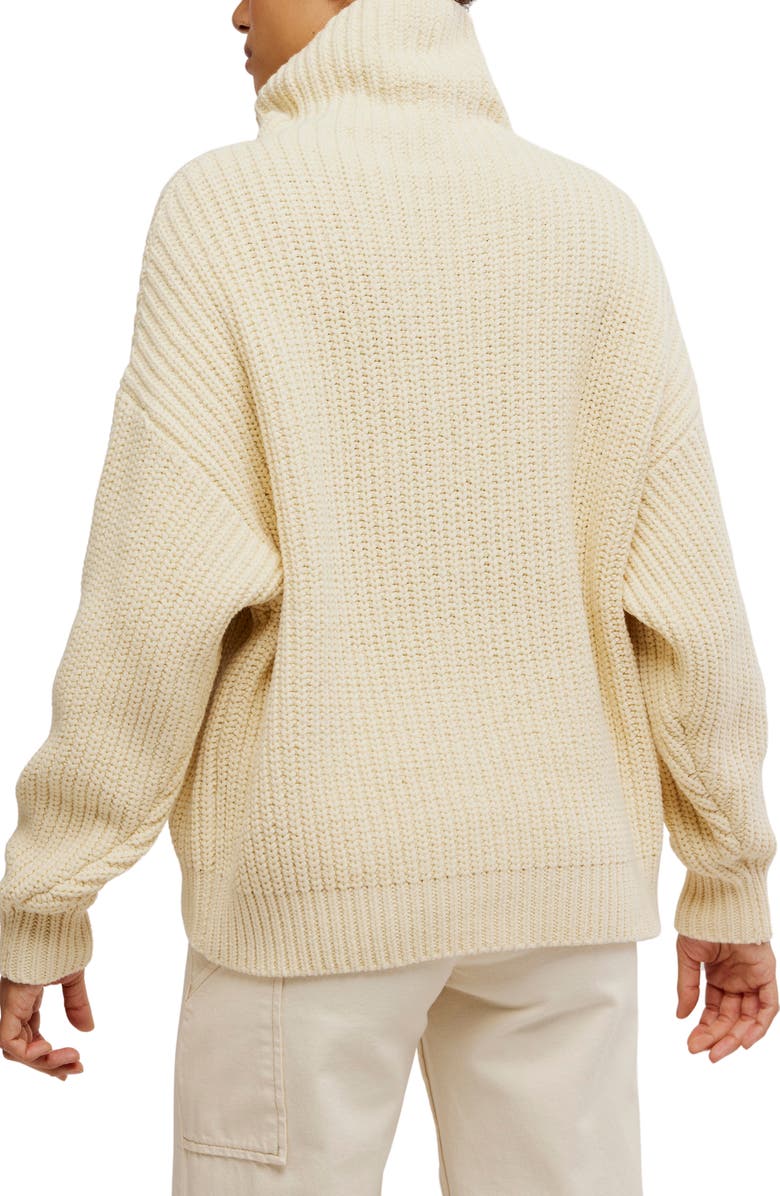 Free People Swim Too Deep Turtleneck Sweater, Alternate, color, Birch