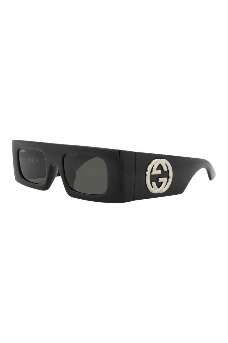 49mm Square Sunglasses, Alternate, color, BLACK BLACK GREY