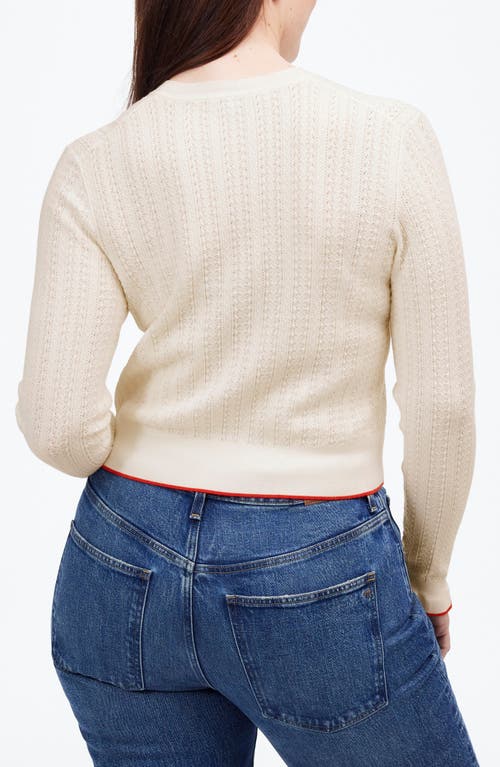 Madewell The Signature Open-knit Cardigan In Ivory