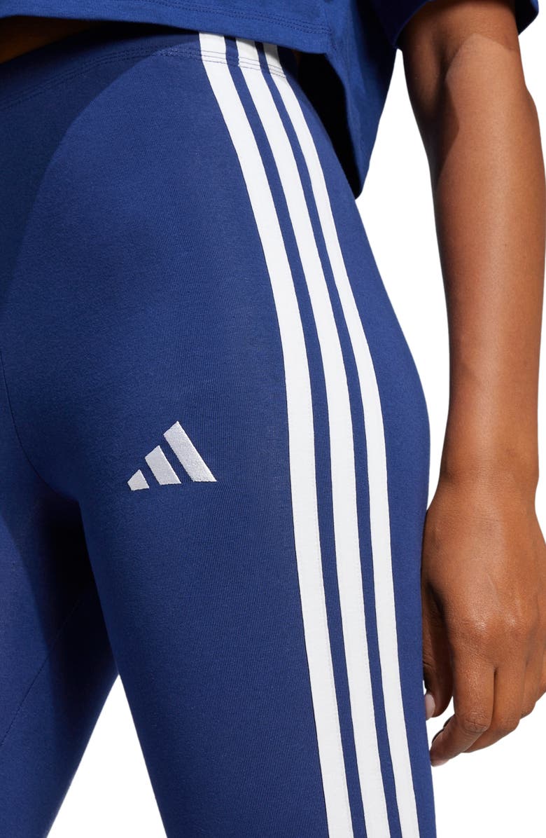 adidas 3-Stripe Leggings, Alternate, color, Dark Blue/ White