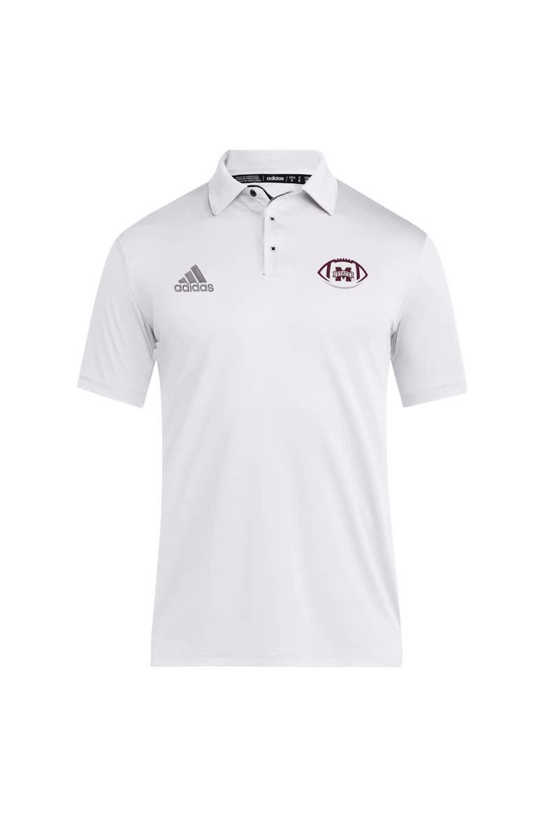 Men's adidas White Mississippi State Bulldogs Coaches Polo, Alternate, color, White