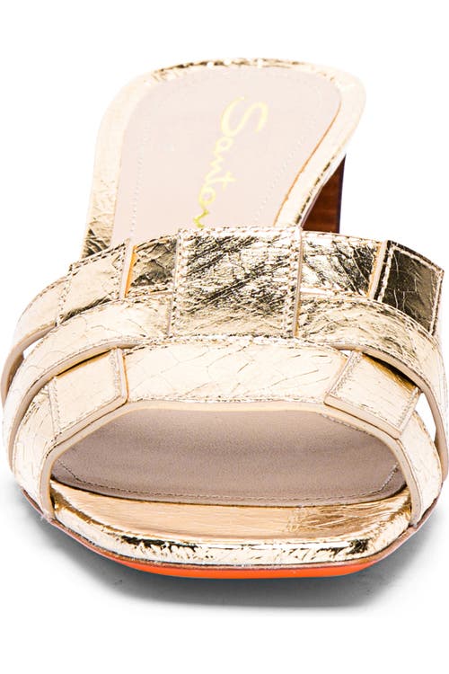 SANTONI LEATHER MID-HEEL BEYOND SANDAL