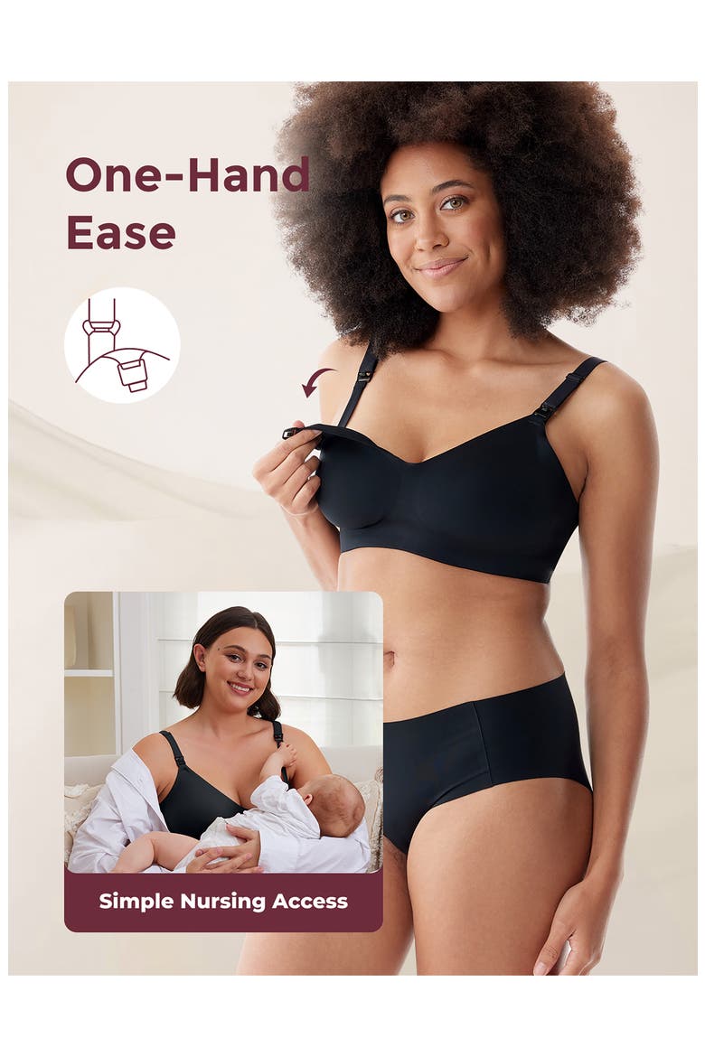 YN21 Maternity Nursing Bra, Alternate, color, BLACK