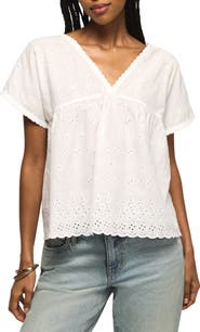 Lucky Brand Eyelet Babydoll Top
