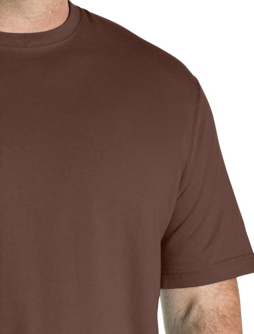 Harbor Bay By Dxl Big & Tall Moisture-wicking Jersey T-shirt In Brown