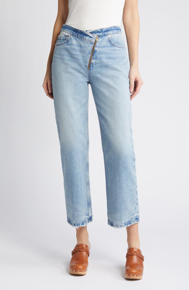 FRAME Le Jane Angled Zip Crop Relaxed Straight Leg Jeans, Main, color,