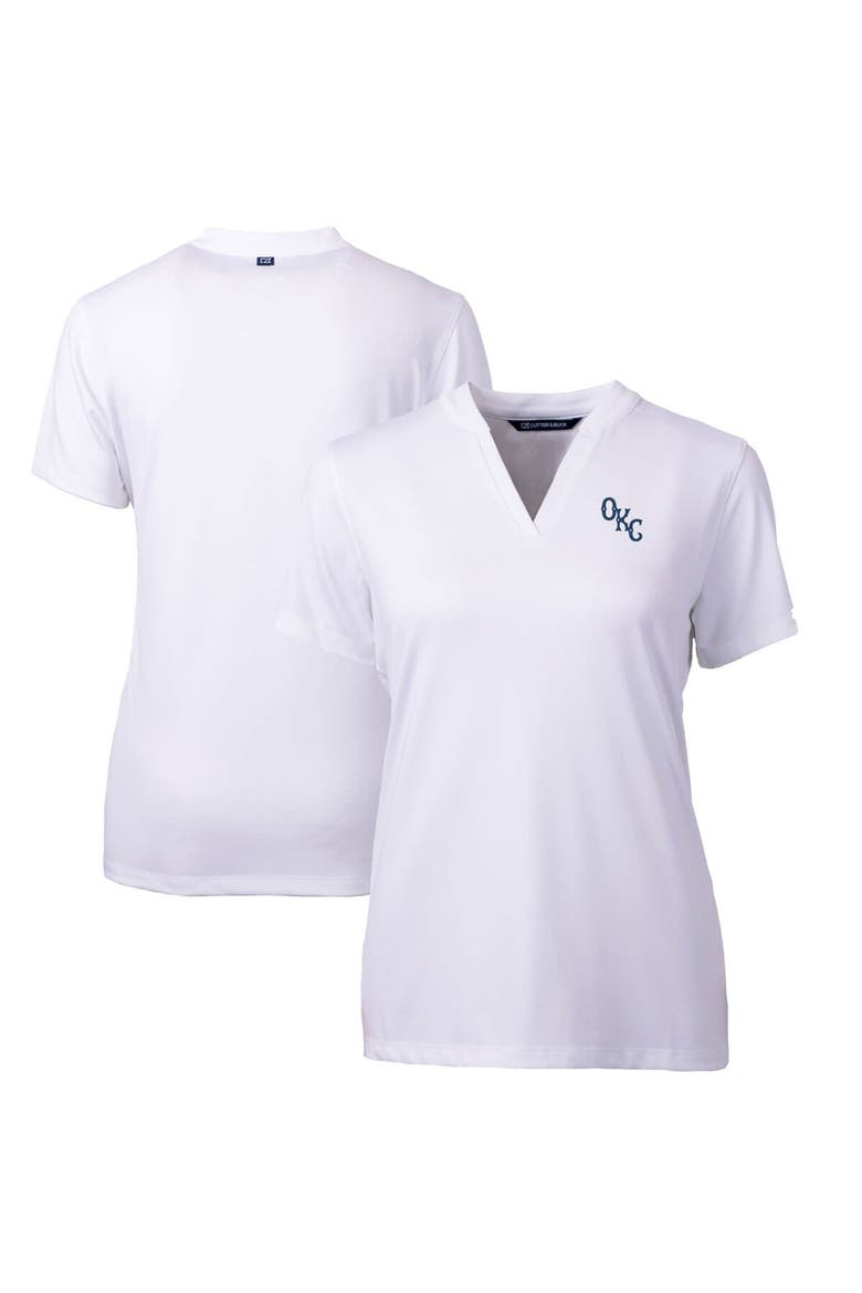 Women's Cutter & Buck  White Oklahoma City Baseball Club Forge DryTec Heathered Stretch Blade Top, Main, color, White