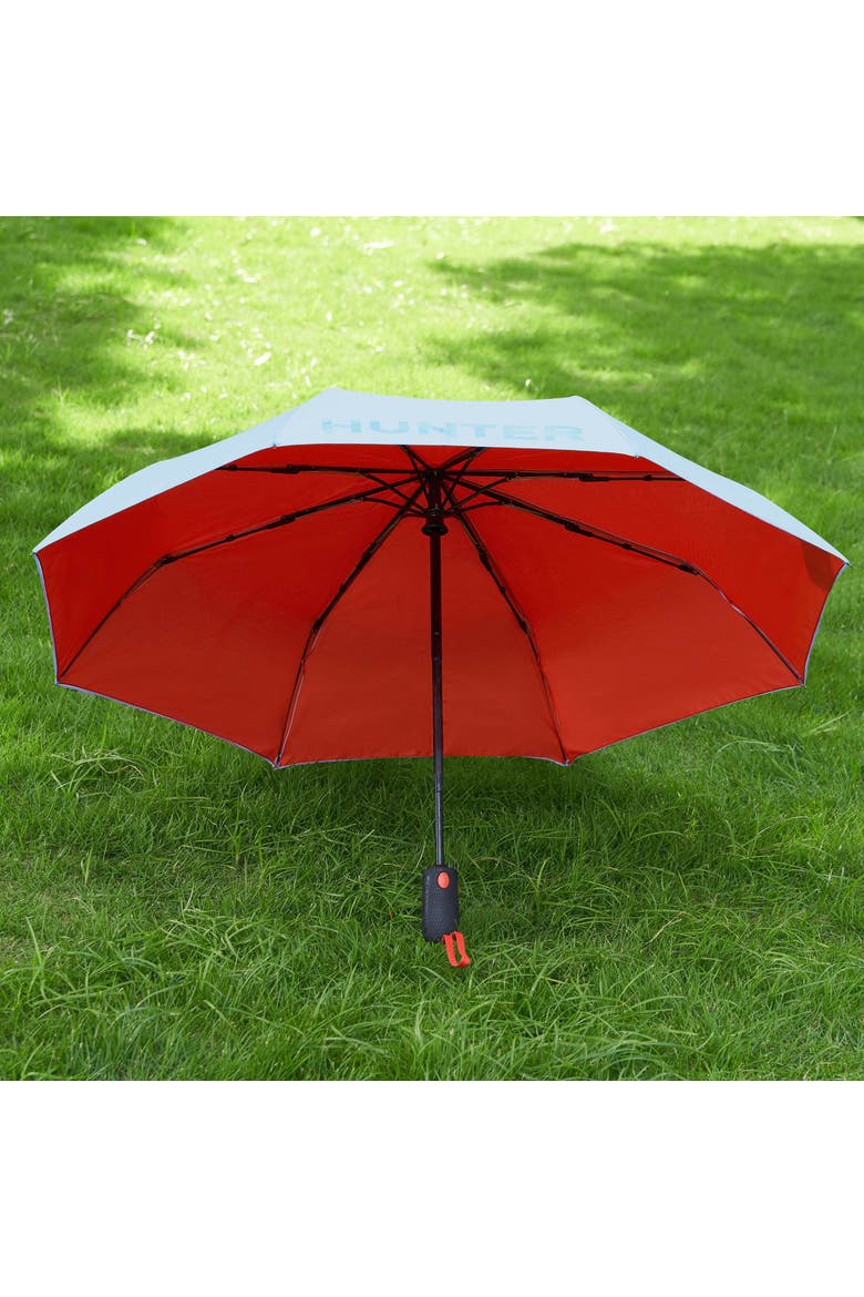 Double Sided Compact Umbrella, Alternate, color, Nantucket Breeze/Red