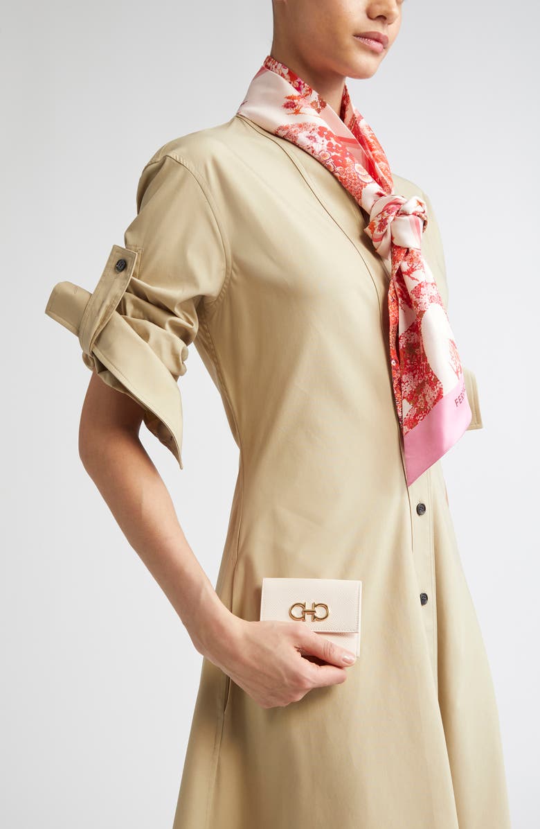 FERRAGAMO Gancini Leather Card Case, Alternate, color, Ballet Macaron