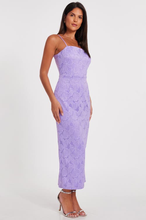 Quiz Lace Strappy Maxi Dress In Lilac