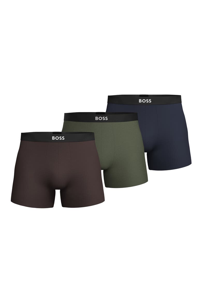 Assorted 3-Pack Stretch Cotton Boxer Briefs, Main, color, OPEN BROWN