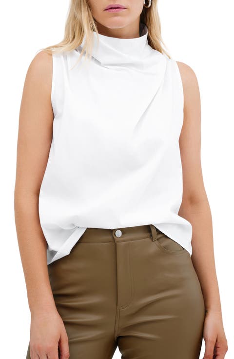 Minna Sleeveless Stand Collar Top