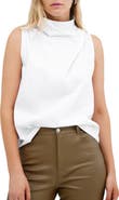 Marcella Minna Sleeveless Stand Collar Top