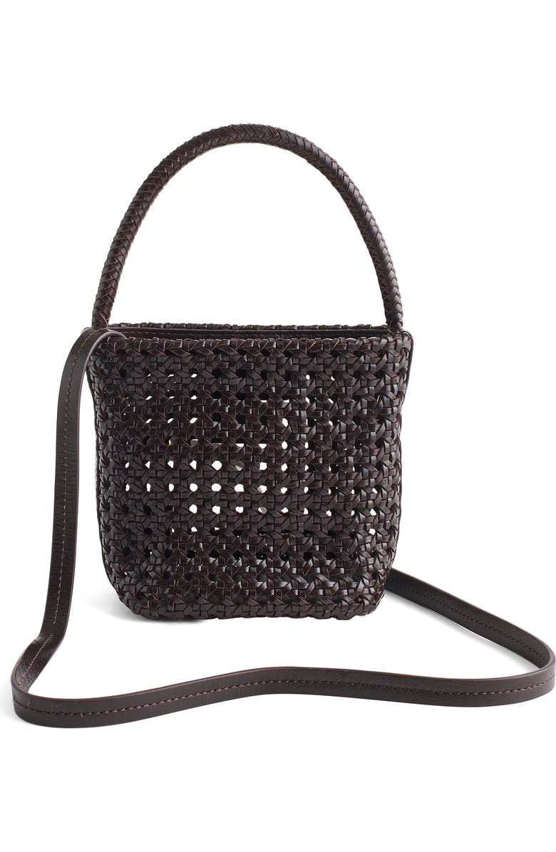 Madewell The Handwoven Cane Mini Bag, Main, color, Dark Carob