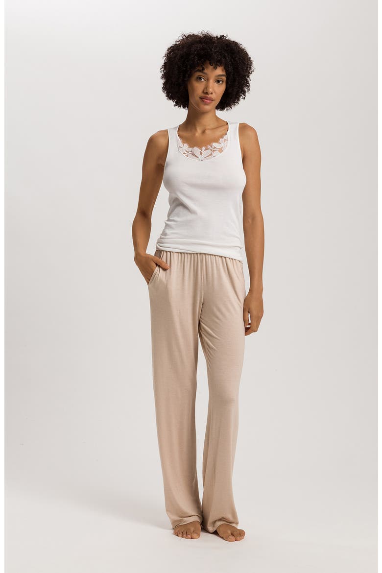Kalea Embroidered Trim Cotton Tank Top, Alternate, color, OFF WHITE
