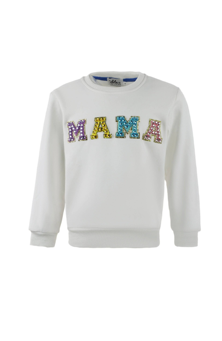 Lola + The Boys Women's Crystal MAMA Sweatshirt, Main, color, 