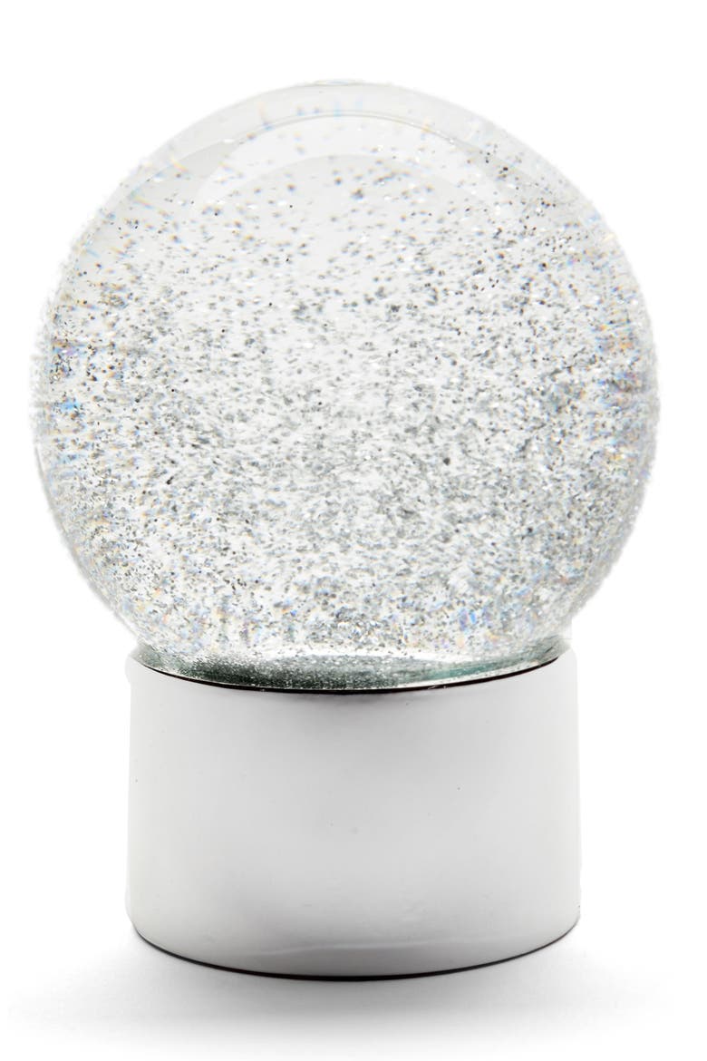 Medium Glitter Snow Globe, Main, color, SILVER